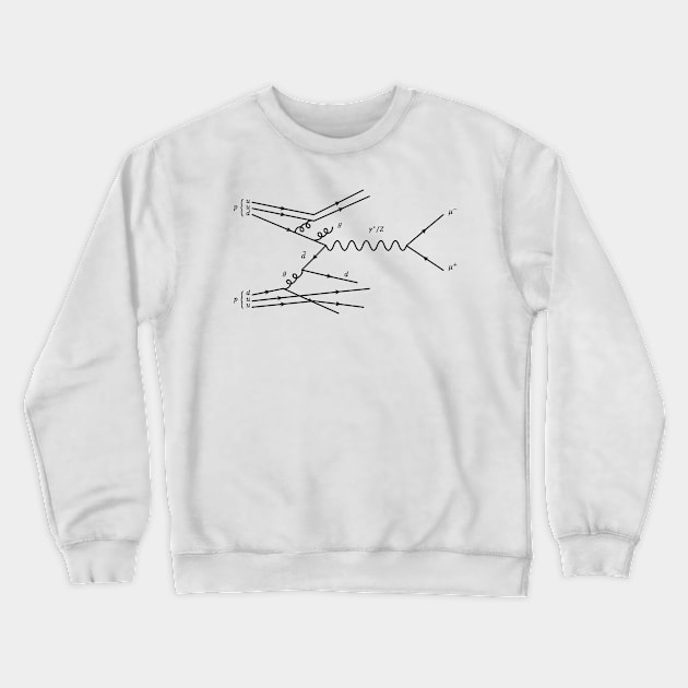 Feynman Diagram - Proton Scattering Crewneck Sweatshirt by ScienceCorner